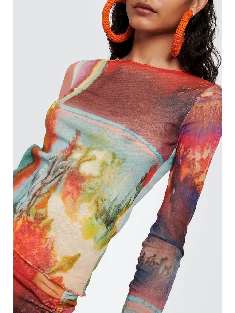 Jean Paul Gaultier Scarf Print Zara Larsson Mesh Skirt Set - Picture 5 of 12